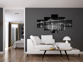 Obraz - Czarno - biały most (125x70 cm)