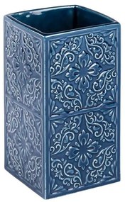 Ciemnoniebieski zestaw ceramicznych akcesoriów łazienkowych Cordoba – Wenko