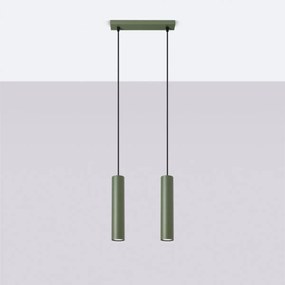 Lampa wisząca LAGOS 2 zielona oliwka SOLLUX  LIGHTING