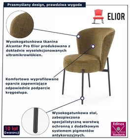 Krzesło na metalowej podstawie oliwkowe E6-M14