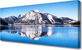 Duży obraz na płótnie Błękitne Jezioro wśród Szczytów