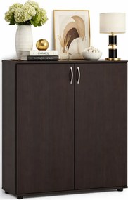 Klasyczna komoda biurowa z drzwiczkami wenge N7-C71