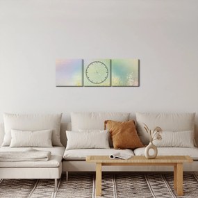 Obraz - Malowana łąka 2 (z zegarem) (90x30 cm)