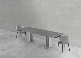 Nowoczesny stół rozkładany Nexus  200(280)×90 cm zachwyca eleganckim białym blatem z masy ceramicznej i solidną podstawą ze stali szczotkowanej. Styl, trwałość i funkcjonalność w jednym – idealny do jadalni i salonu.