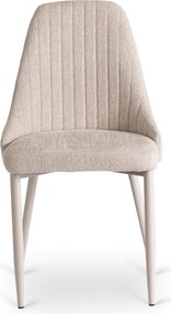 Zestaw Stół Rozkładany LUIGI 160-240 cm Biały Marmur/Kaszmir i 4 Krzesła TORINO Kremowe Nowoczesne