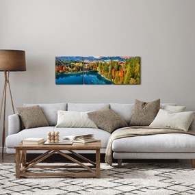 Obraz - Jezioro Urisee, Austria (z zegarem) (90x30 cm)