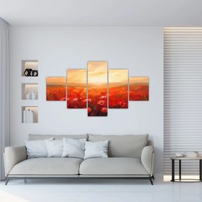 Obraz - Pole maków (125x70 cm)