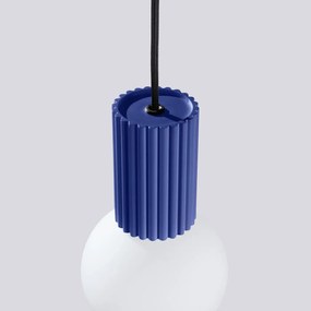 Lampa wisząca HALO 1 ultramaryna ryflowana SOLLUX  LIGHTING