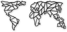 Metalowa dekoracja ścienna Map Of The World Clear, 85x170 cm