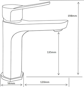 Mexen Lerma bateria umywalkowa, złota - 74300-50