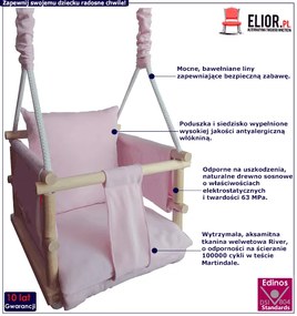 Jasnoróżowa huśtawka kubełkowa dla dzieci E9-M71