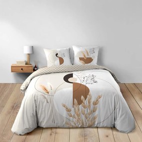 Biało-beżowa bawełniana pościel dwuosobowa 240x220 cm Natacha – douceur d'intérieur