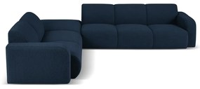 Ciemnoniebieski narożnik z materiału bouclé (lewostronny) Molino – Micadoni Home