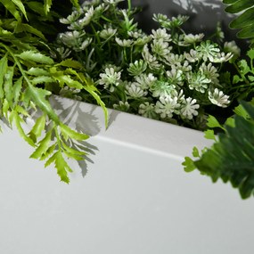 Outsunny Skrzynka do Sadzenia Stalowa z Otworem Drenażowym na Balkon Długa Szara 91x22x22cm | Aosom PL