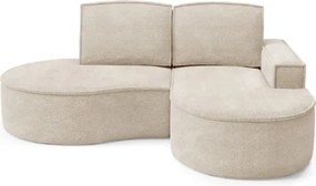 Narożnik MOLLY Prawostronny bez funkcji spania, wolnostojący tkanina ABRIAMO 03 Beżowy