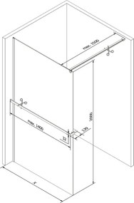 Mexen Kioto+ ścianka prysznicowa z półką Walk-in 80 x 200 cm, transparent, złota - 800-080-121-50-00