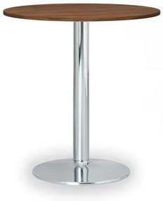 Stolik konferencyjny FILIP II, średnica 80 cm, chromowana podstawa, buk