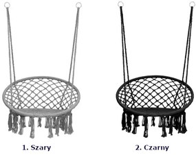 Wiszący fotel hamakowy czarny - Sarex