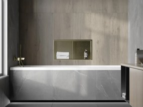 Mexen X-Wall-R półka wnękowa z kołnierzem i półką 60 x 30 cm, złota szczotkowana - 1950603010S