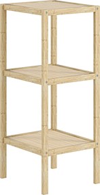 HOMCOM Regał Łazienkowy, 3 Poziomy, Odporny na Wilgoć, z Bambusa, 33 x 31 x 78 cm