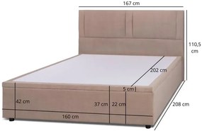 Beżowe łóżko tapicerowane z podnoszonym stelażem B0-G82