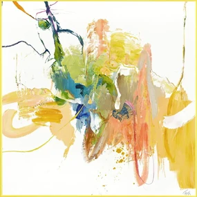 Obraz z ręcznie malowanymi elementami 102x102 cm Confidential Yellow – Malerifabrikken
