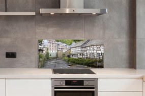 Panel Szklany Zabytkowa Zabudowa nad Rzeką