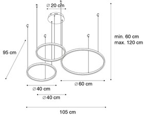 Lampa wisząca czarna z 3-punktowym ściemniaczem LED - AnelloDesignerski Oswietlenie wewnetrzne