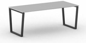 Biurko PRIMO IMPRESS, 200x90 cm, czarna podstawa, szary