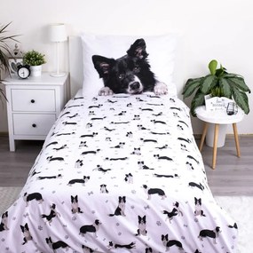 Bawełniana jednoosobowa pościel dziecięca 140x200 cm Border Collie – Jerry Fabrics