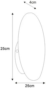 Kinkiet w kształcie koła 25 cm beżowy metalowy E3-B30