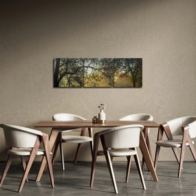 Obraz wschodu słońca (z zegarem) (90x30 cm)