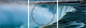 Obraz wodospadów (z zegarem) (90x30 cm)