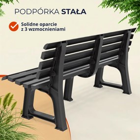 Ławka ogrodowa ORCHIDEA, 145x49x74cm, antracytowa I.P.A.E-Progarden
