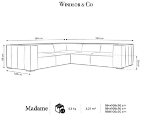 Ciemnoniebieski skórzany narożnik (strona zmienna) Madame – Windsor &amp; Co Sofas