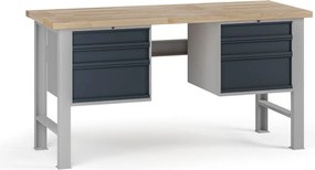 Stół warsztatowy G7, blat bukowy, 1700 x 685 x 840 mm, 2x kontener, 6x szuflada, grafitowy