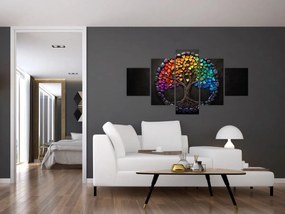 Obraz – Drzewo pełne kolorowych serc (125x70 cm)