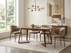 Krzesło do jadalni KIOTO, orzech/beżowy