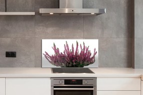 Szkło do Kuchni na Ścianę Kwiaty Wrzosu