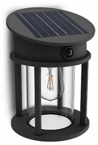 Okrągła oprawa Philips Geri UltraEfficient solarLED z czujnikiem, antracytowa, 3,2 W, 2700 K