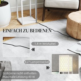 HOMCOM Lampa stojąca z półką, 3 półki, kompaktowe wymiary, MDF, biały | Aosom PL