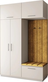 Masseno Garderoba REMA 150/240/60 cm Nowoczesna Szafa do Przedpokoju Kaszmir, MONOLITH 48 (Żółty)