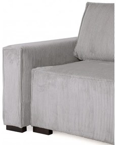 Rozkładana sofa trzyosobowa z pufem SMART SET, jasnoszara