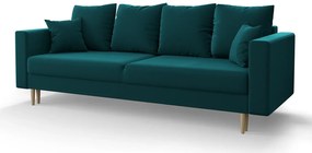 Turkusowa rozkładana sofa z funkcją spania - Diamante