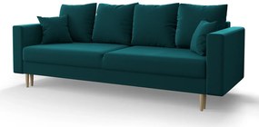 Turkusowa rozkładana sofa z funkcją spania H1-N47