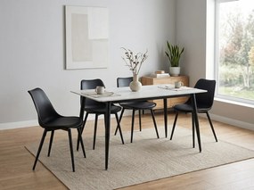 Stół jadalniany RION 130x70 cm z ceramicznym blatem, biały marmur