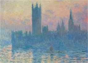 Obraz na szkle - Claude Monet, The Houses of Parliament, Sunset, reprodukcje (70x50 cm)