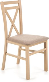 Drewniane krzesło z tapicerowanym siedziskiem Dariusz dąb sonoma