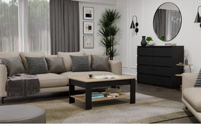 OHIO | Stolik Kawowy Dąb Artisan Czarny | 93x58x43,5 | Ława do Salonu