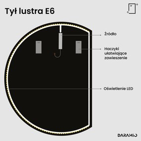 Lustro łazienkowe półokrągłe LED E6